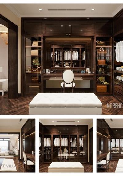 Thiết kế nội thất gỗ óc chó tại biệt thự Starlake đẹp, sang trọng